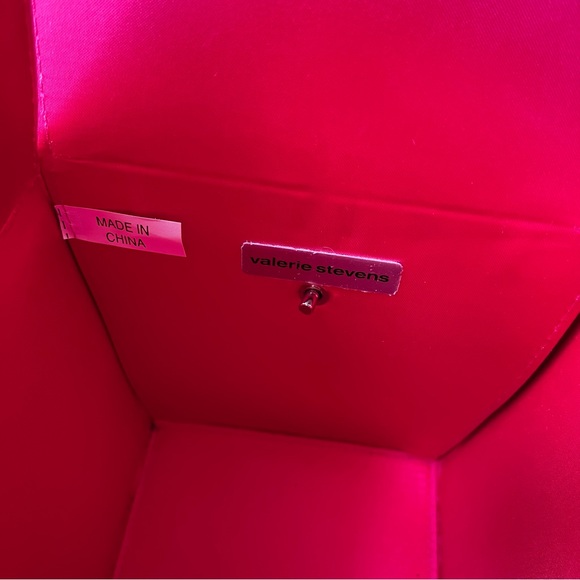 Vintage Valeria Stevens Takeaway Fabric Hot Pink Purse - Picture 11 of 13